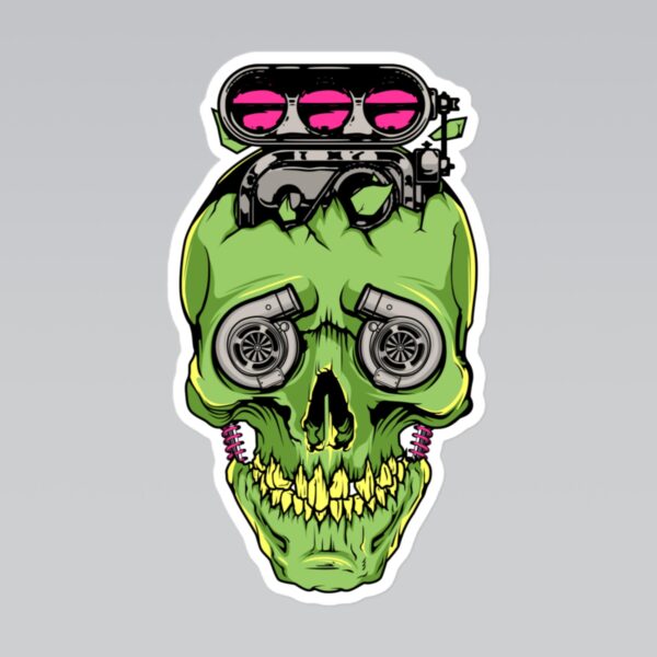Skull Piston Sticker